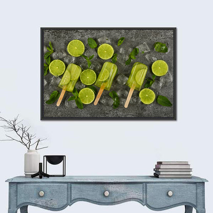 Frozen lime & Mint Ice Popsicles Wall Art
