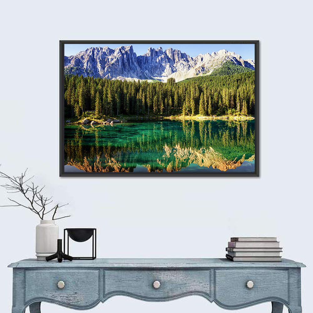 Karer Lake, Dolomites Wall Art in a room, landscape