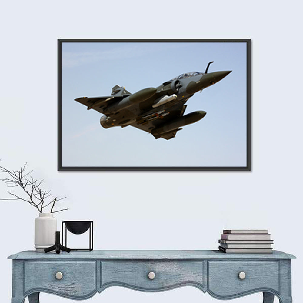 Mirage Fighter Jet Wall Art in a room, landscape