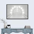3d White Tunnel with Diamond Lights Wall Art