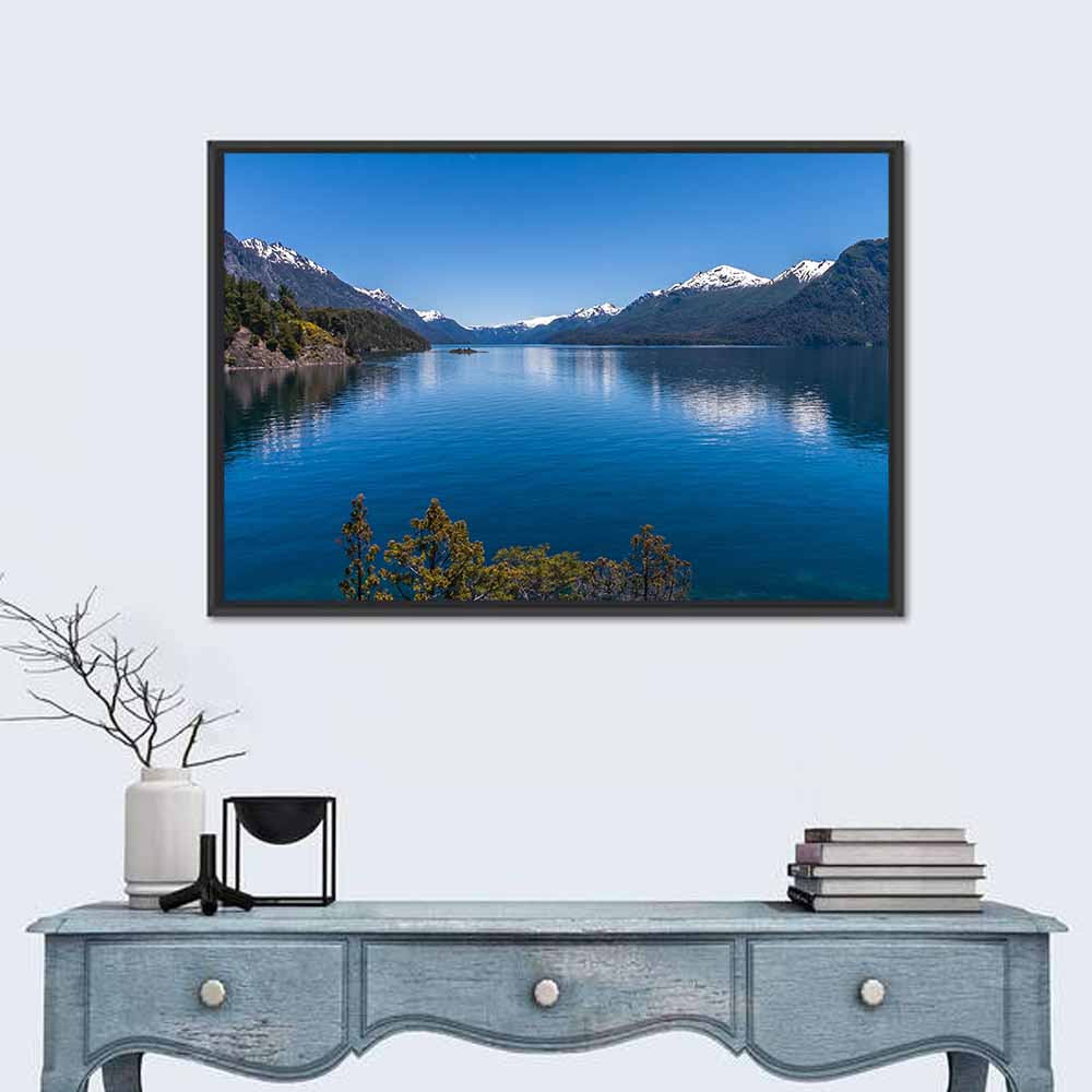 Lake Near Bariloche, Argentina Wall Art in a room, landscape