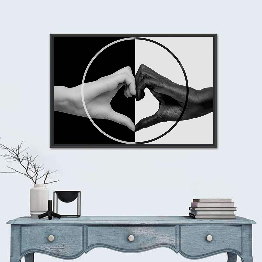 Hands Forming Heart Circle Wall Art