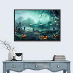 Moonlit Jack-o-lanterns in Cemetery Wall Art