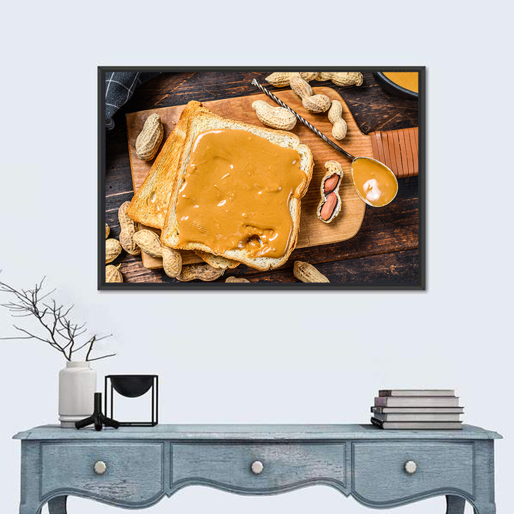 Peanut Butter Toast Slice Wall Art in a room, landscape