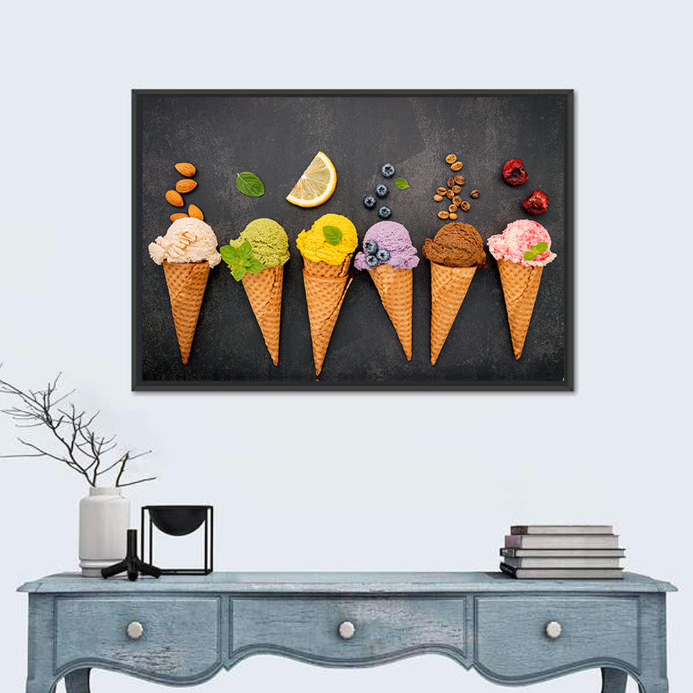 Cone Ice Cream Flavors Wall Art