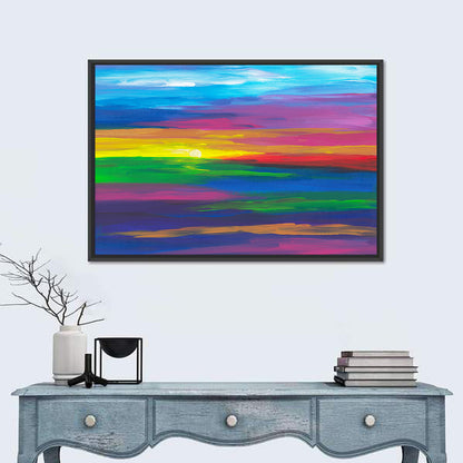 Colorful Sunset Abstract Wall Art