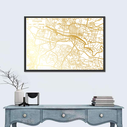 Glasgow City Map Wall Art