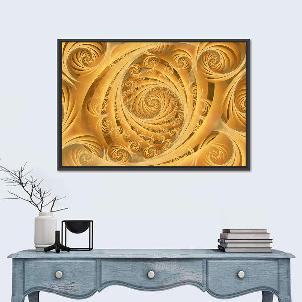Wispy Gold Spirals Pattern Wall Art