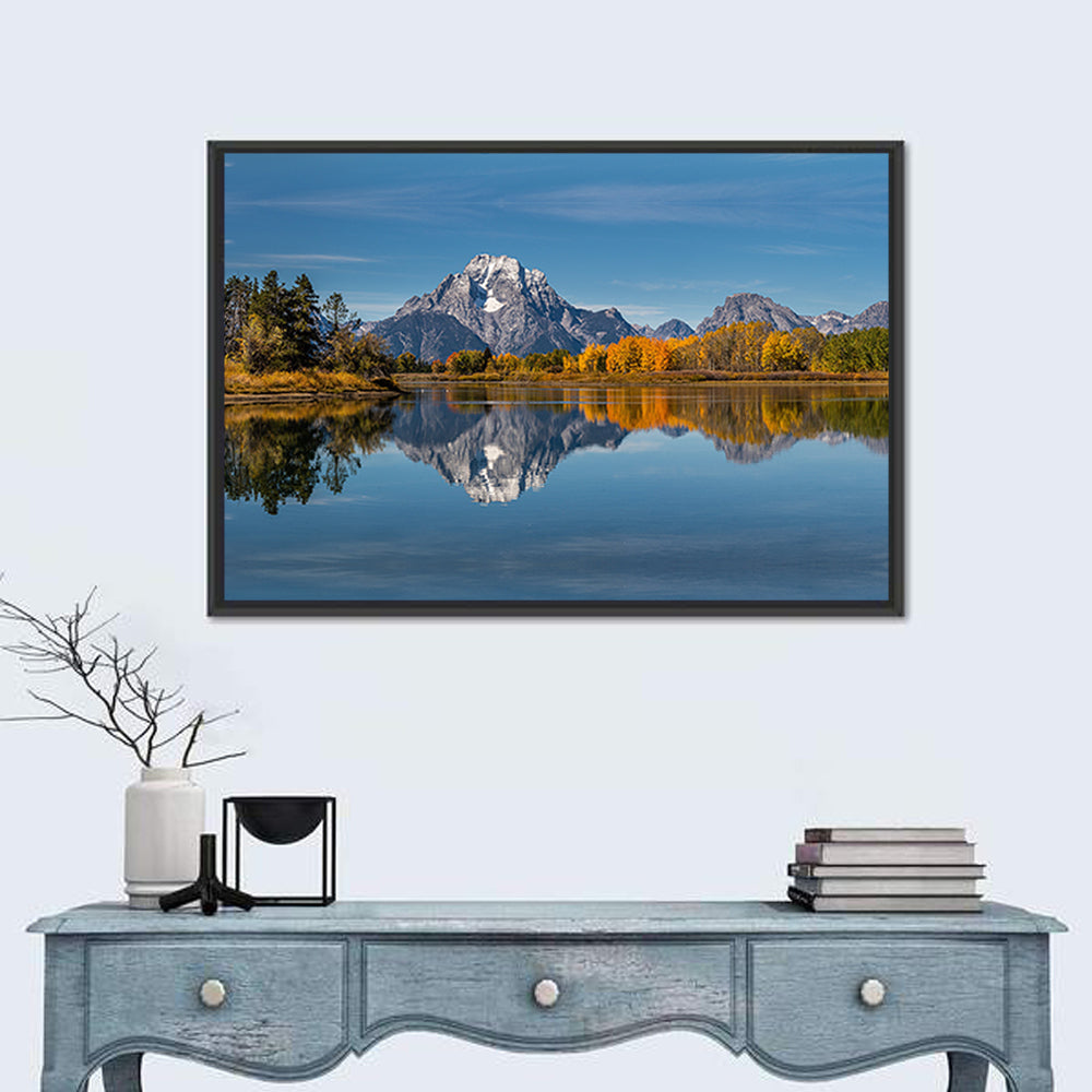 Mount Moran at Oxbow Bend, Wyoming Wall Art in a room, landscape