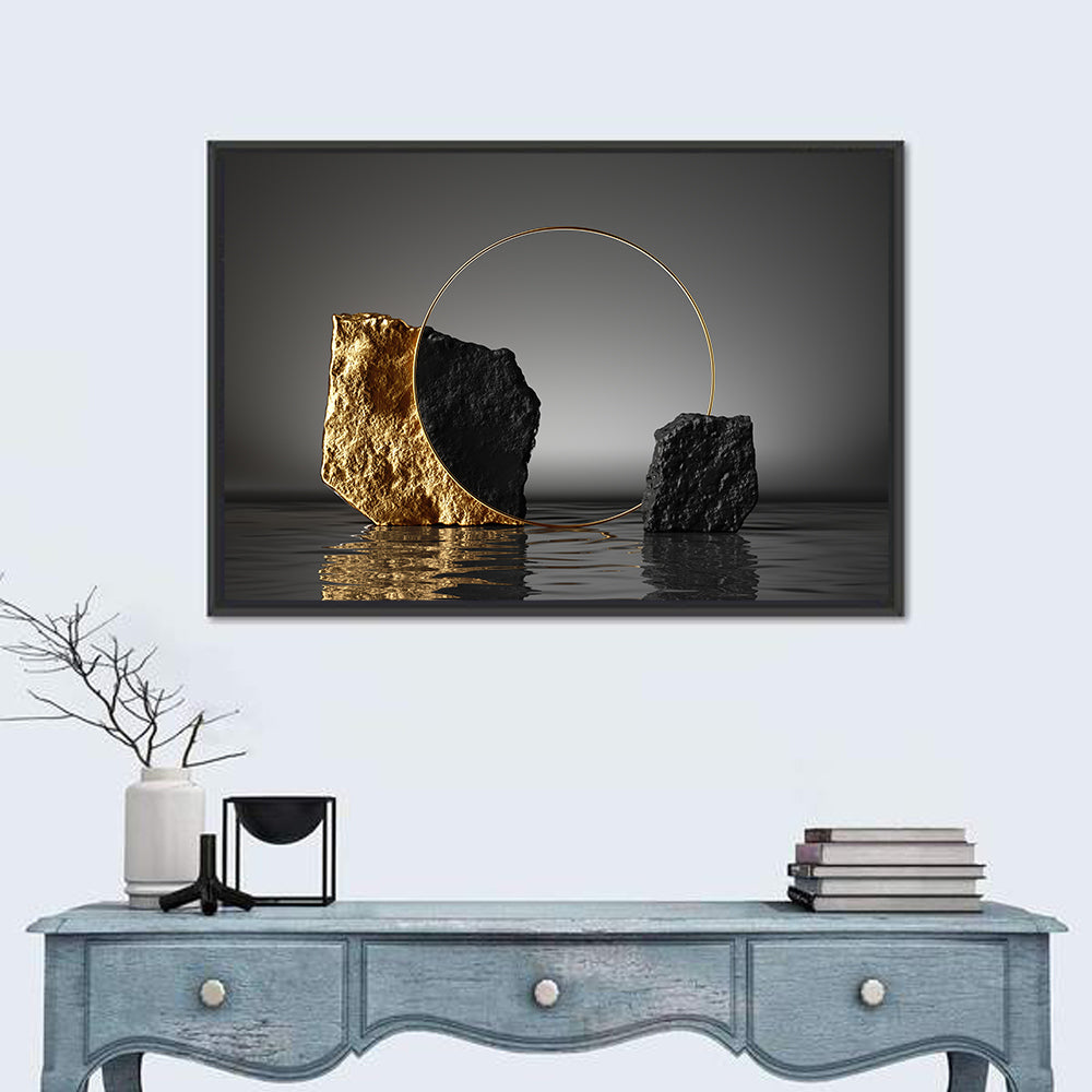Golden Cobblestone Ring Wall Art