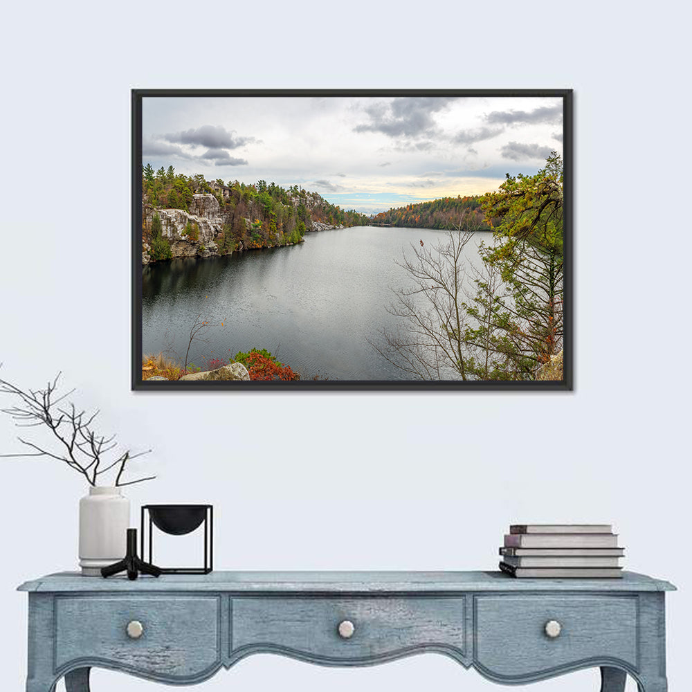 Lake Minnewaska Cliffs Wall Art in a room, landscape