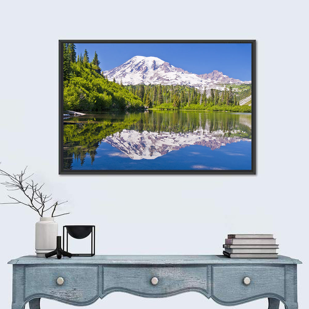 Mount Rainier at Bench Lake Wall Art in a room, landscape