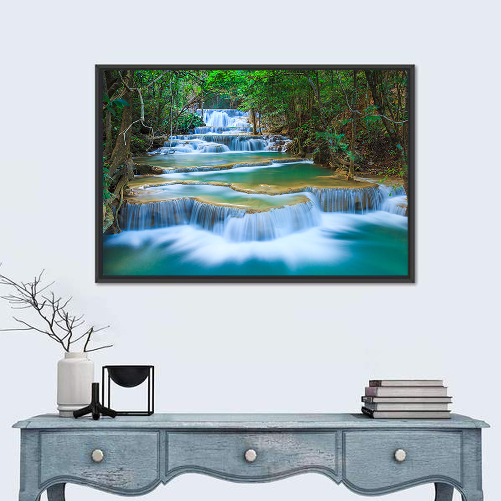 Kanchanaburi Multi-tiered Waterfall Wall Art in a room, landscape