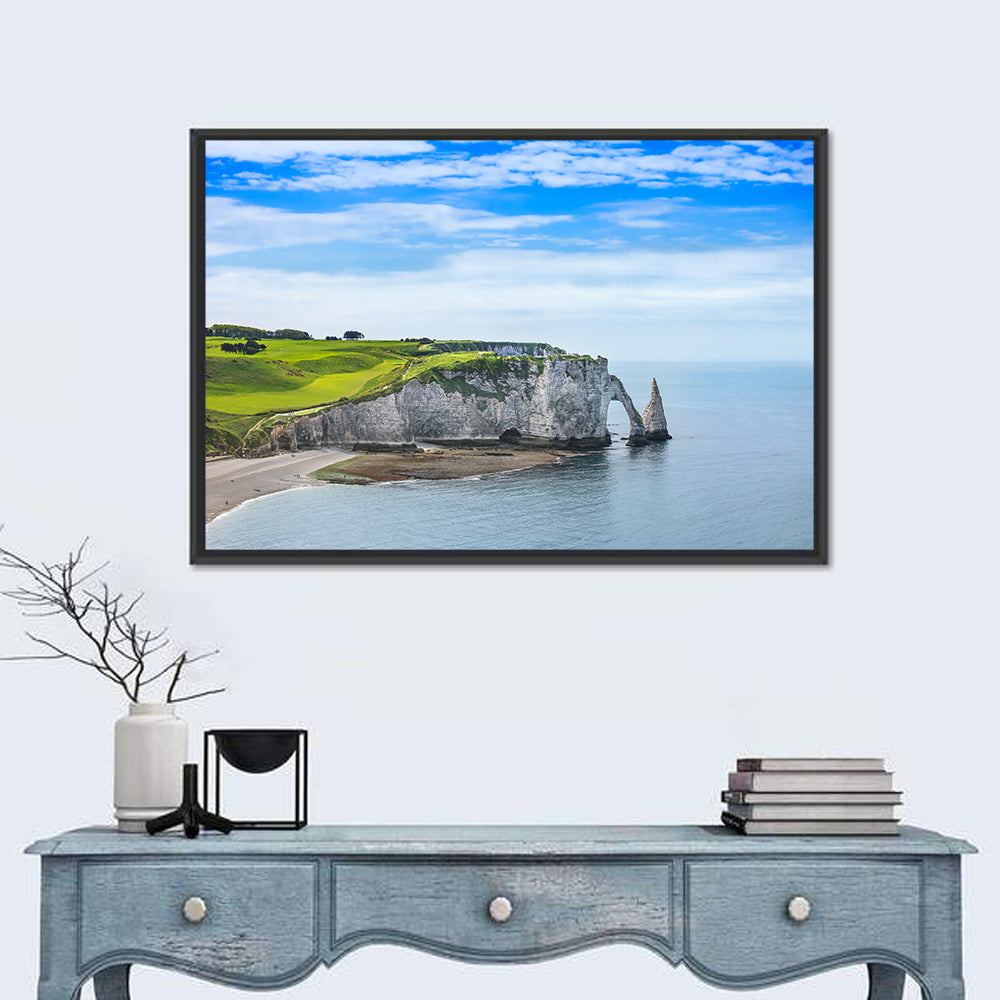 Étretat Porte D'aval Cliff Wall Art in a room, landscape