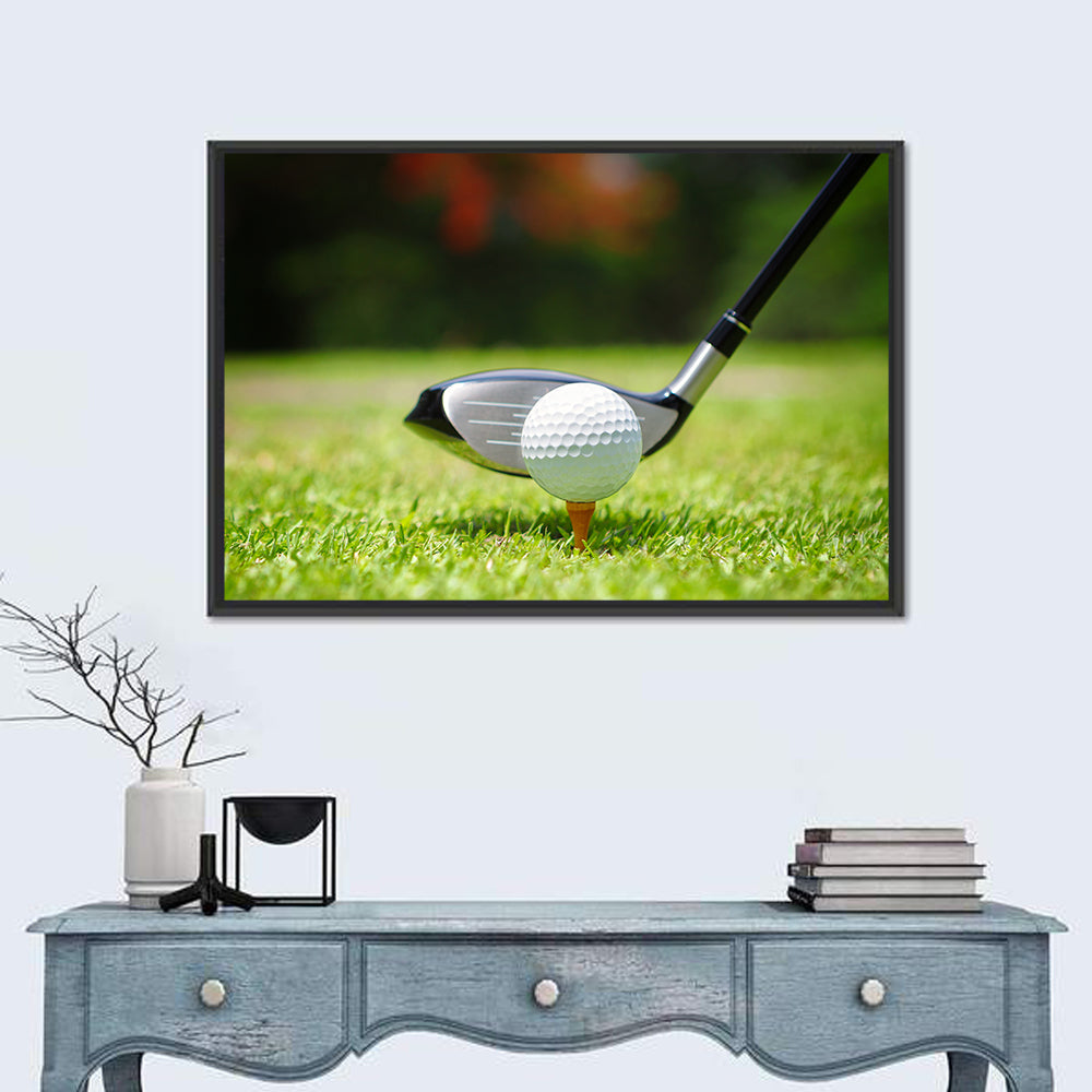 Golf Ball with Driver on Tee Wall Art
