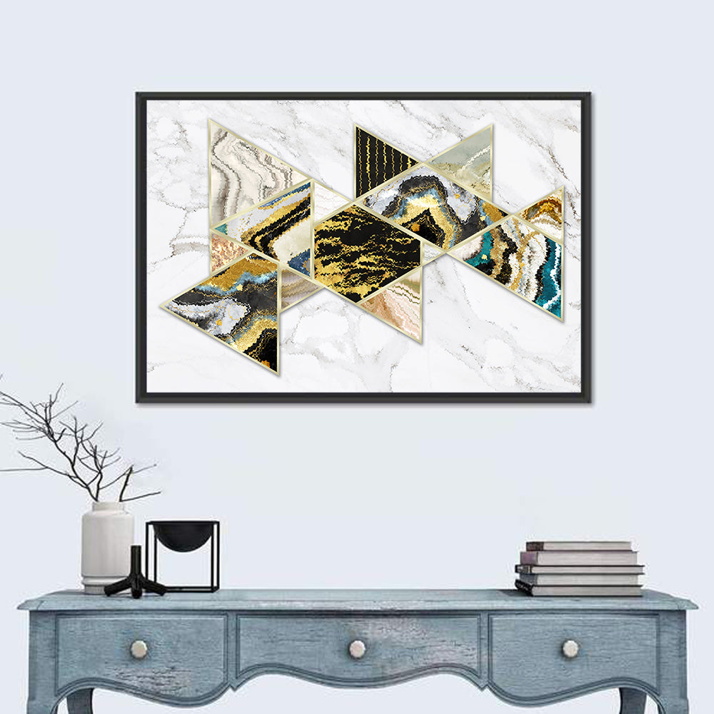 Marble Swirl Triangles Wall Art
