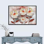 Layered Peach Rose Illustration Wall Art