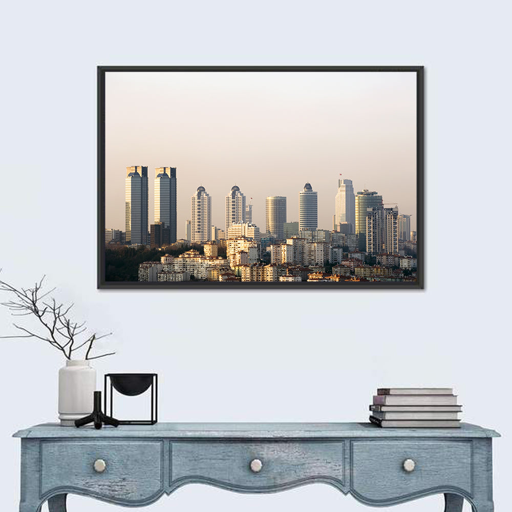 Istanbul Levent Skyline at Golden Hour Wall Art
