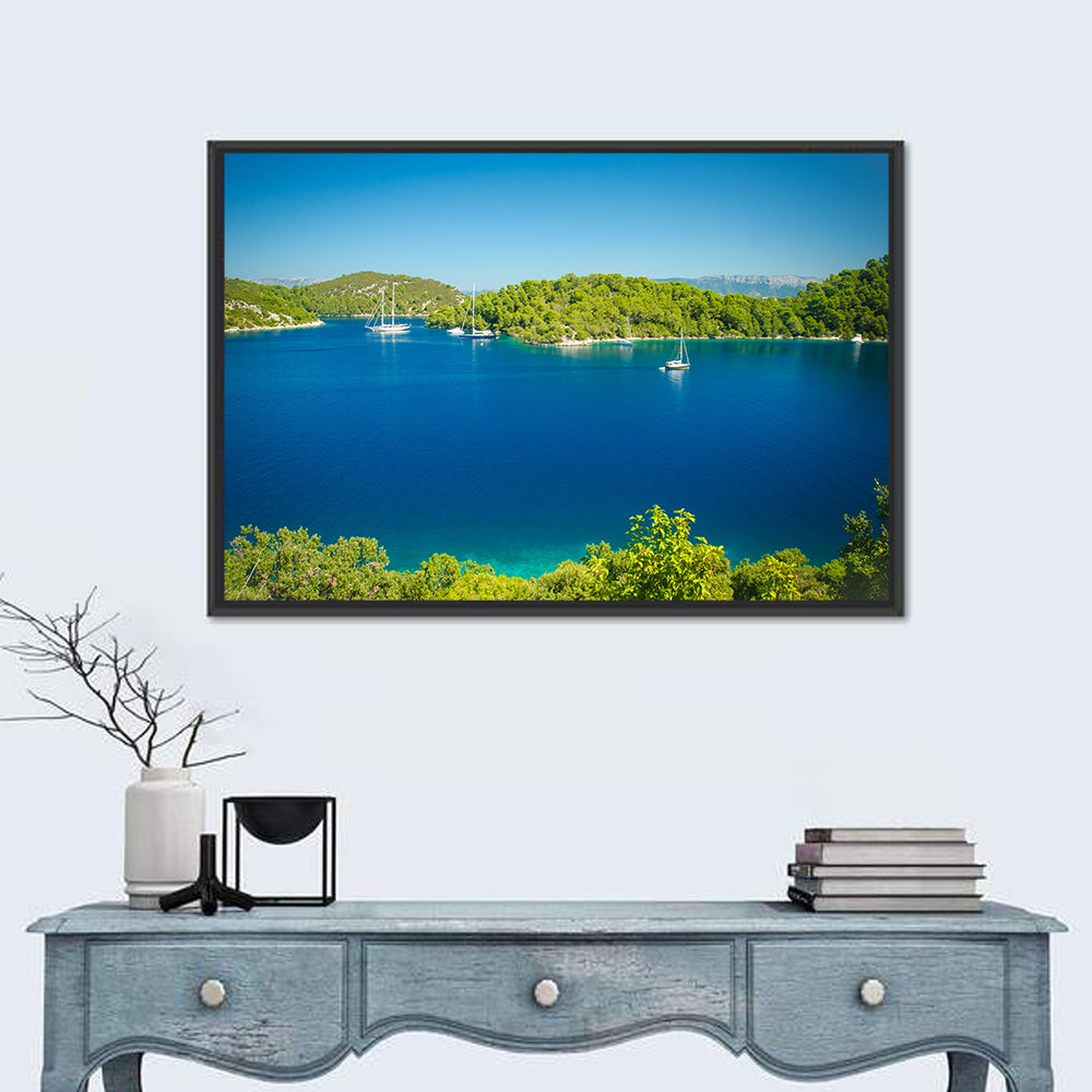 Mljet Coastline Croatia Wall Art in a room, landscape