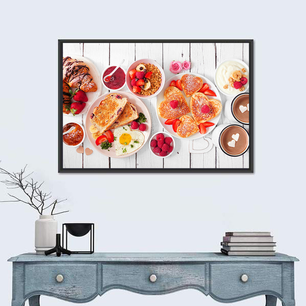 Heart-shaped Pancake Breakfast Wall Art