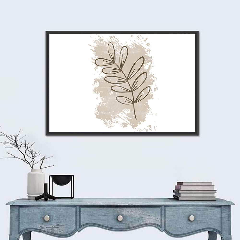Centered Leaf Study Wall Art in a room, landscape