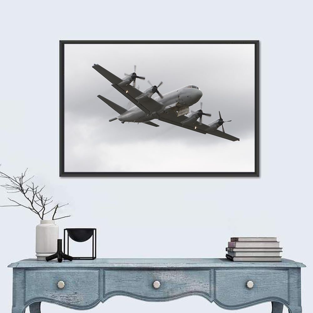 Turboprop Maritime Patrol Aircraft Wall Art in a room, landscape