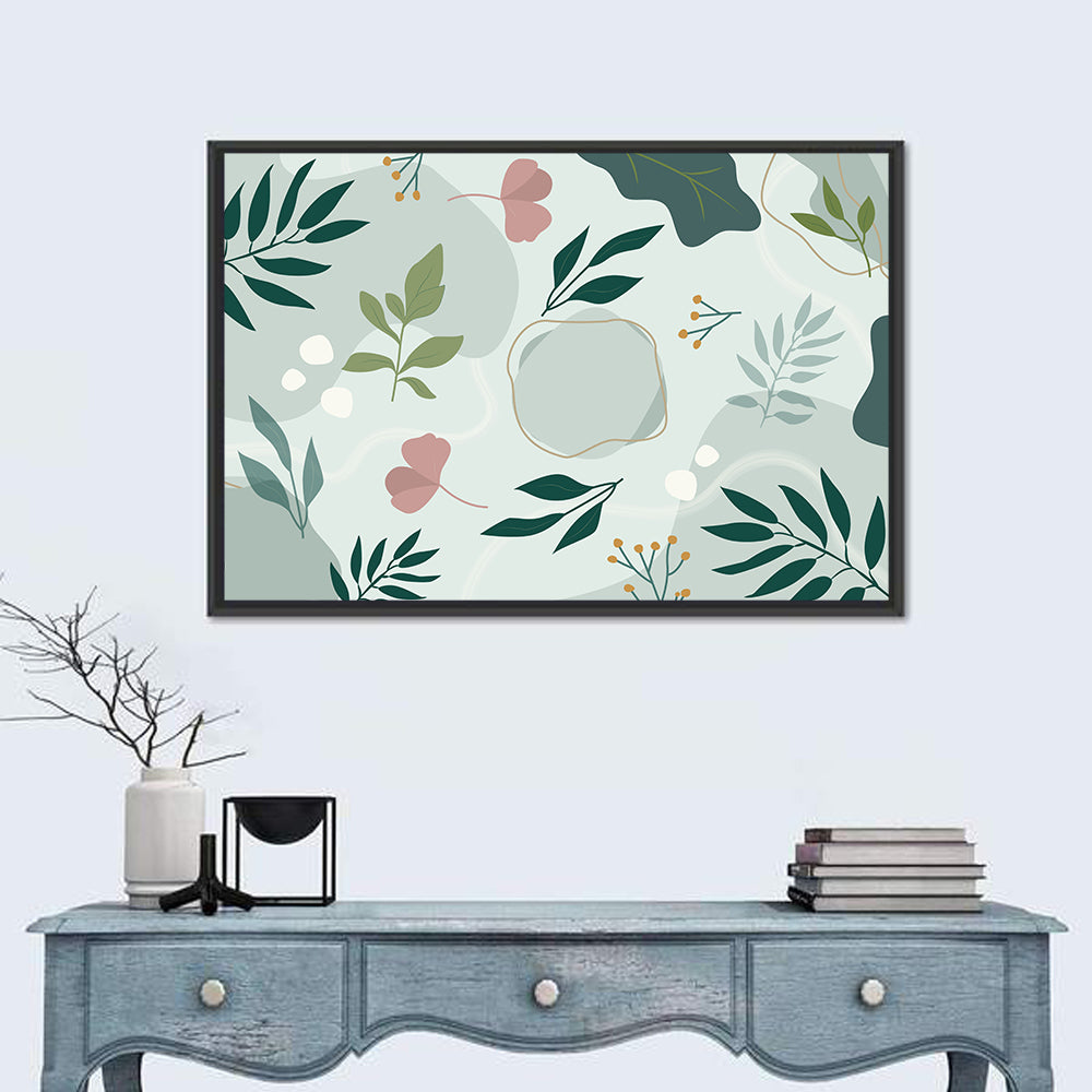 Layered Botanical Abstraction Wall Art in a room, landscape