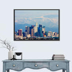 Los Angeles Skyline with Snowy Peaks Wall Art