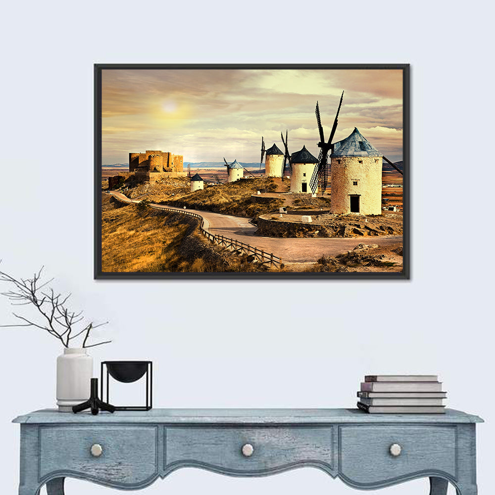 Windmills of Consuegra, Spain Wall Art in a room, landscape