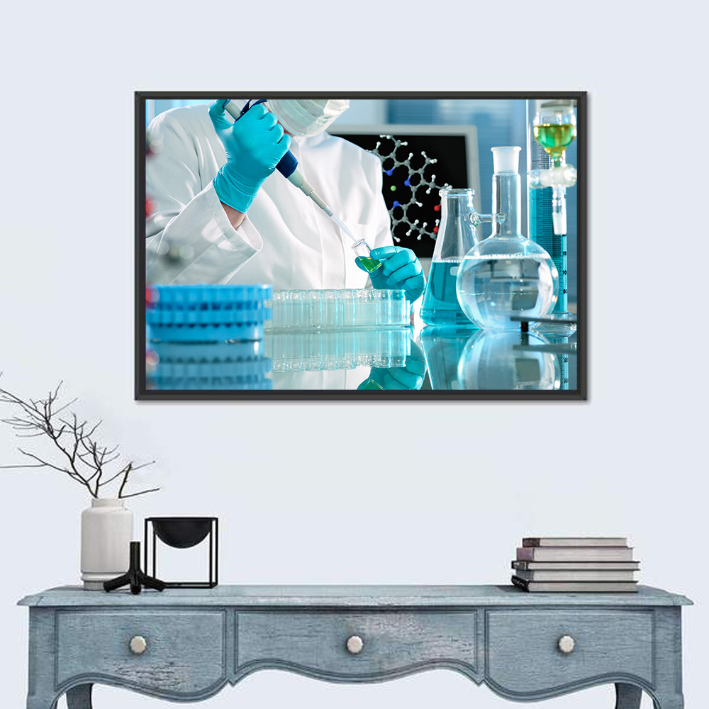 Scientist Working At Laboratory Wall Art