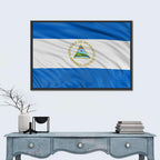 Nicaraguan Flag with Emblem Wall Art