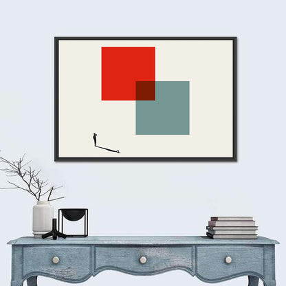 Silhouette with Overlapping Squares Wall Art