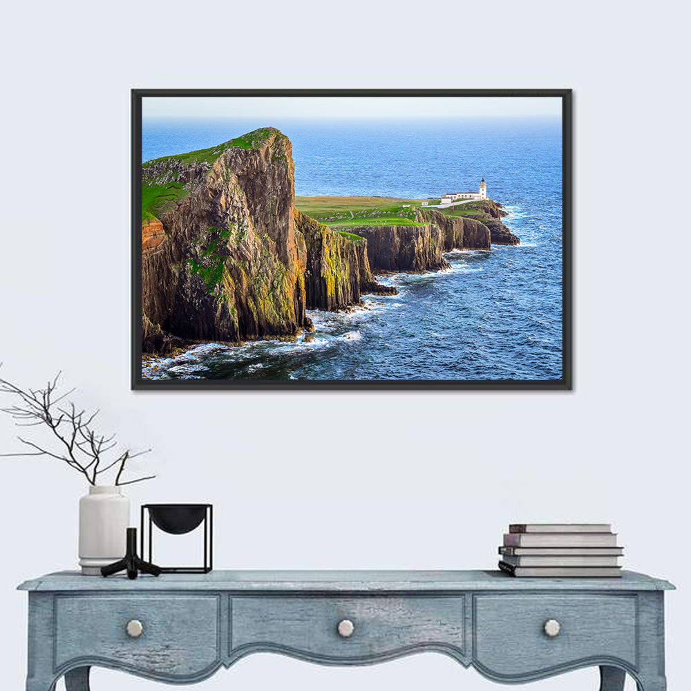 Neist Point Headland Lighthouse Wall Art in a room, landscape