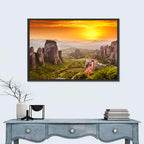 Roussanou Monastery Sunset, Meteora Wall Art