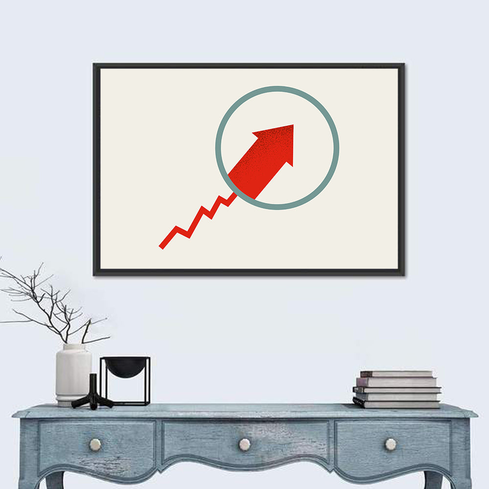 Market Growth Arrow Wall Art in a room, landscape