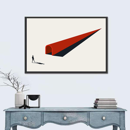 Silhouette in Red Tunnel Wall Art