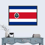 Costa Rica Flag with Coat of Arms Wall Art