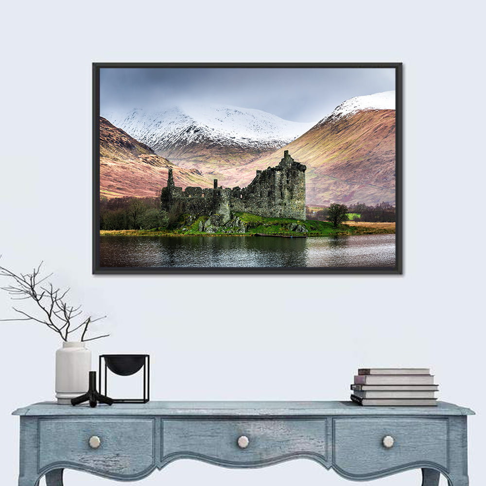 Kilchurn Castle in Winter, Loch Awe Wall Art in a room, landscape