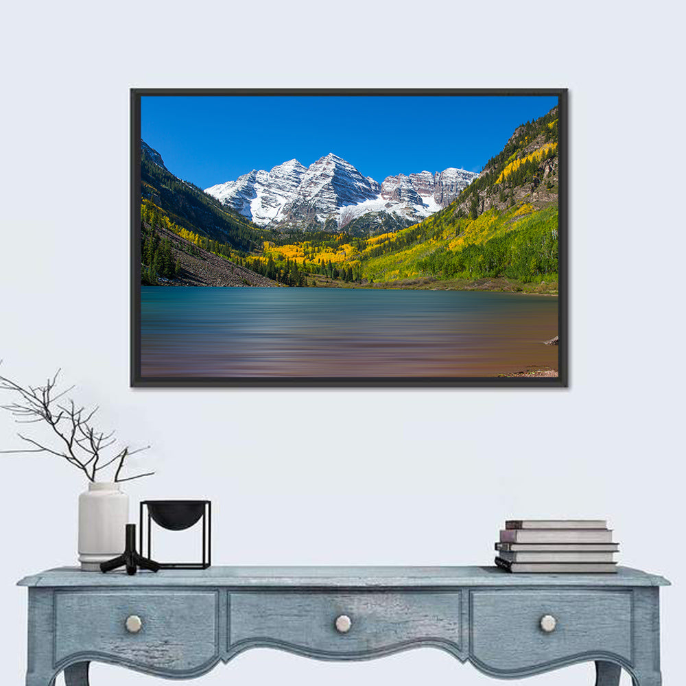 Autumn at Maroon Bells Wall Art in a room, landscape