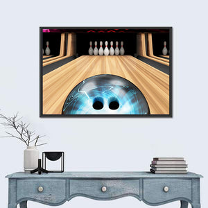 Bowling Ball On Wooden Lane Wall Art