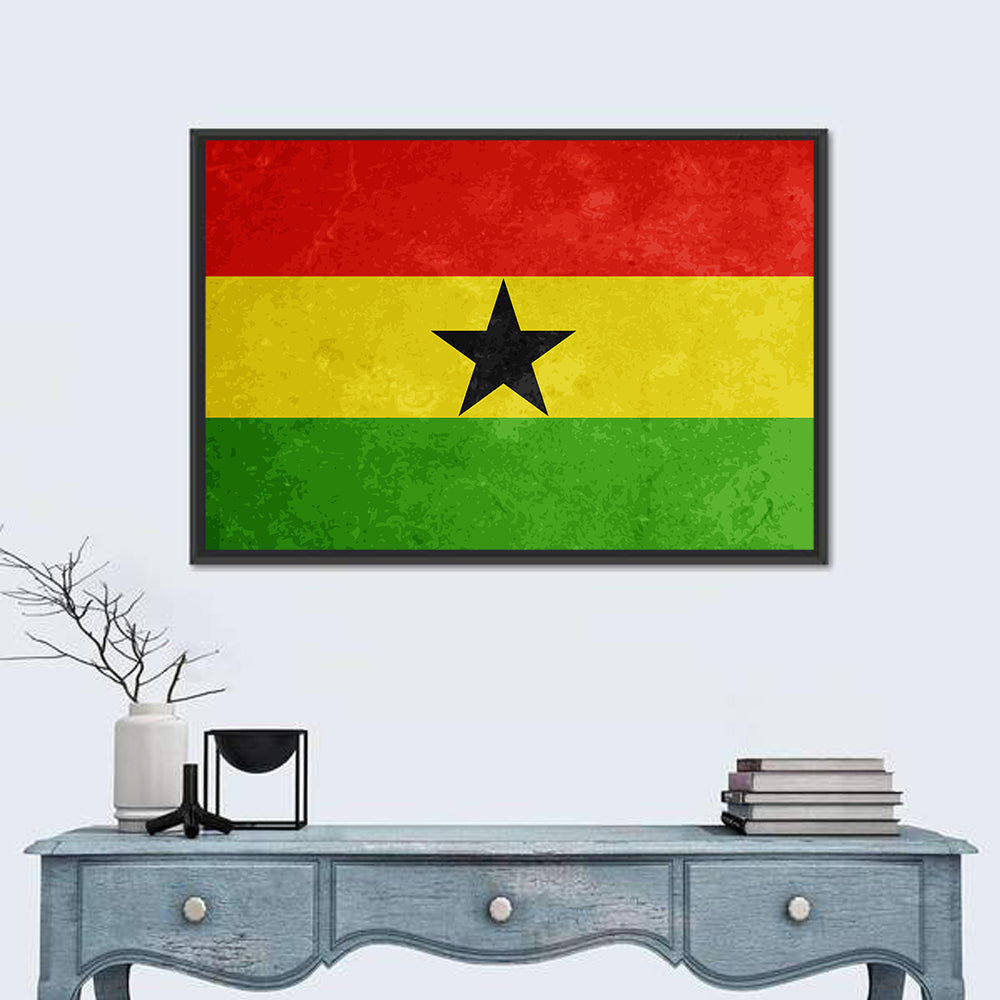 Ghana Flag with Centered Black Star Wall Art