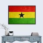 Ghana Flag with Centered Black Star Wall Art