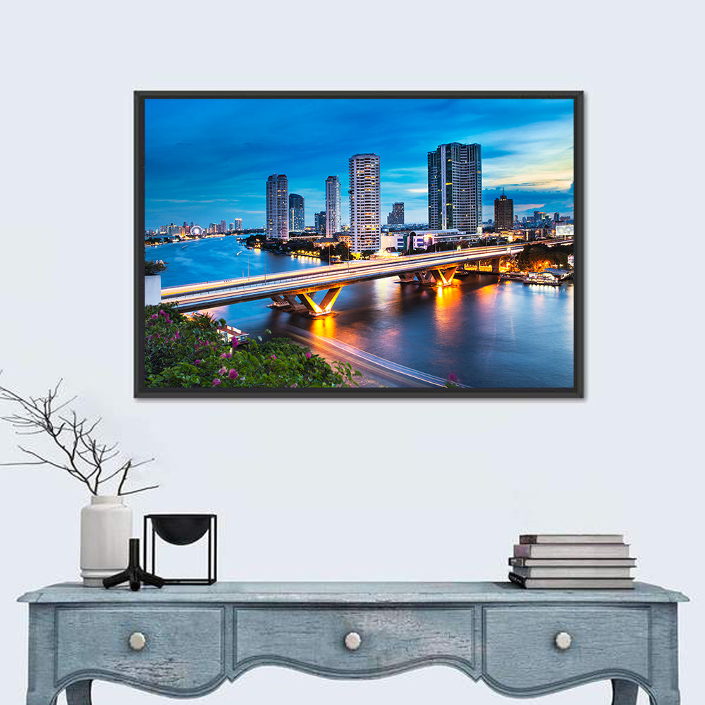 Chao Phraya River at Night, Bangkok Wall Art