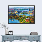 Gamla Stan Harbor Panorama Wall Art