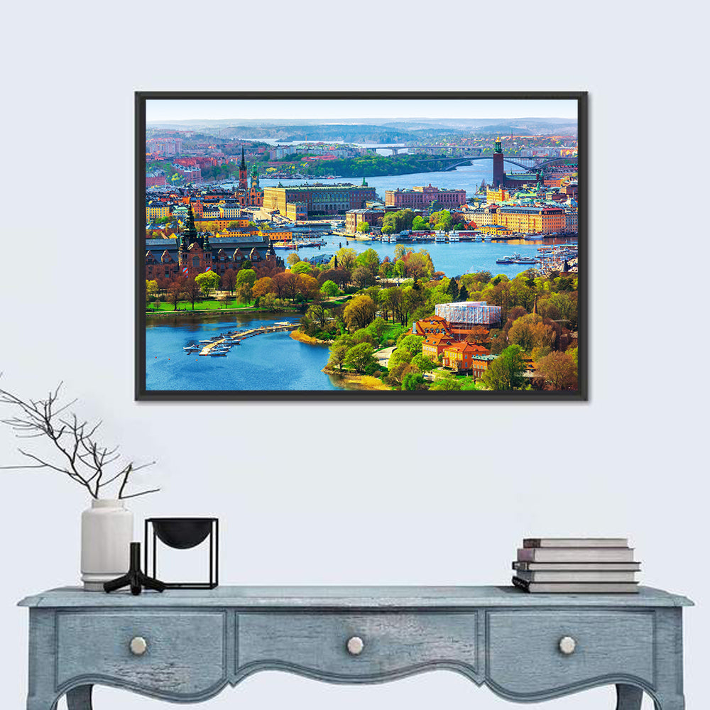Gamla Stan Harbor Panorama Wall Art