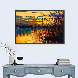 Lake On Sunset Wall Art