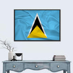 Saint Lucia Flag Geometric Design Wall Art
