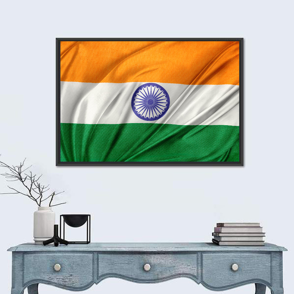 Indian Tricolor with Ashoka Chakra Wall Art