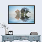Misty Lake Reflection Wall Art