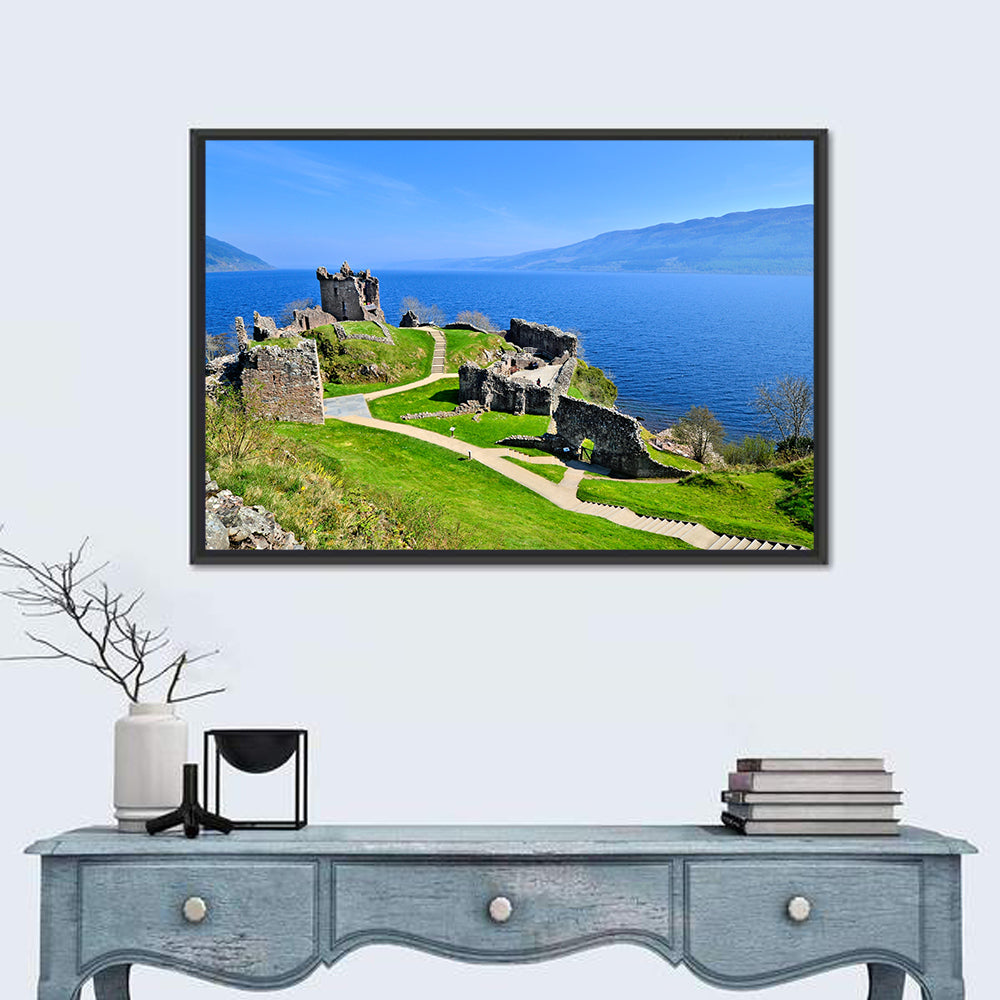Urquhart Castle Ruins Wall Art in a room, landscape